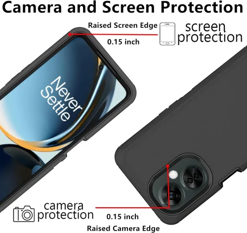Vista 3 de Funda protectora resistente para Oneplus Nord N30 5G, resistente a prueba de golpes, a prueba de polvo, 3 en 1, para Oneplus Nord N30/CE 3 Lite 5G