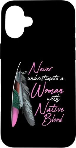 Vista 23 de Funda para iPhone 17 con texto en inglés "Native American Indian A Woman with Native Blood