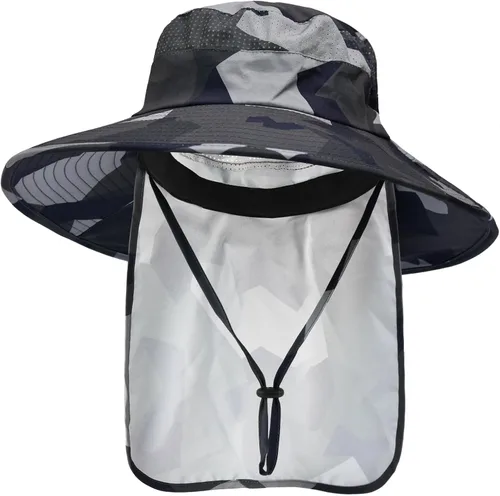 Vista 27 de Sombreros de sol para hombres y mujeres, sombrero de pesca UPF 50+ transpirable de ala ancha Beige