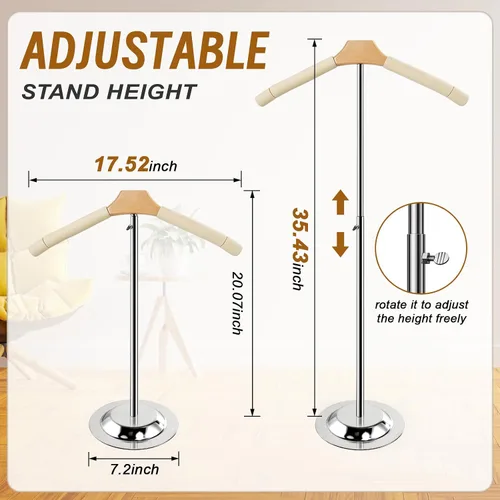 Vista 4 de Soporte de exhibición ajustable para camisas, 2 piezas, soporte de exhibición de camisetas de 20-35 pulgadas de altura para vendedores, camisa