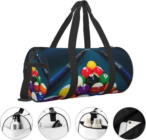 Vista 5 de CARRDKDK Bolsa cilíndrica de viaje de gran capacidad, bonita bolsa de deporte de gimnasio que puede sostener zapatos para mujeres y hombres, bolsa