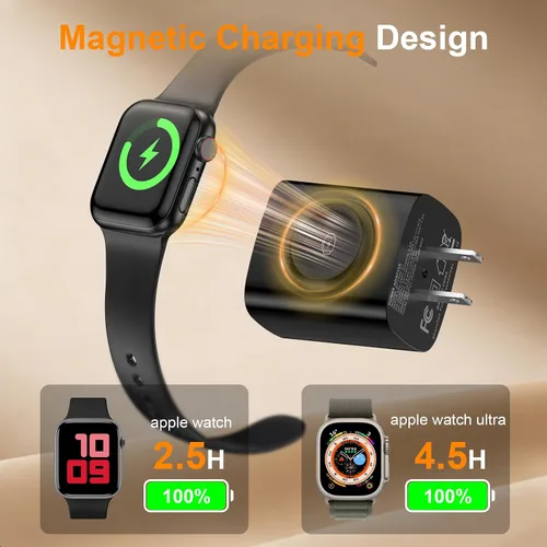 Vista 3 de Cargador portátil para Samsung Watch, Galaxy Watch para Samsung Galaxy Watch 8/8 Classic/7/Ultra/6 Classic/5/5 Pro, 20 W, bloque de carga rápida