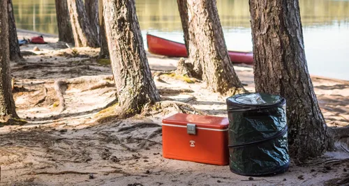 Vista 5 de Coghlan's - Bote de basura para campamento desplegable, pequeño Verde