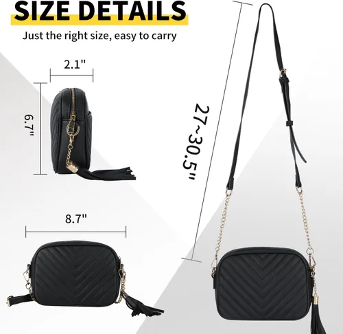 Vista 4 de CUTEGW Bolsos cruzados acolchados para mujer, bolso cruzado pequeño, bolso de hombro ligero con correa ajustable