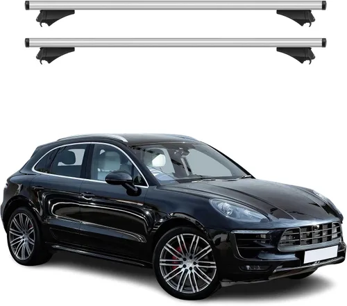 Vista 10 de OMAC Portaequipajes con cerradura para Porsche Macan 2015-2025, color negro, antirrobo, para viajes, kayak, canoa, surf, esquí, snowboard, camping