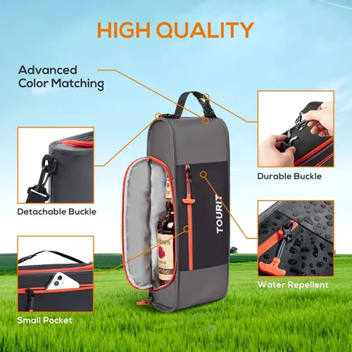 Vista 3 de TOURIT Cooler Bag - Funda aislante para 6 latas, pequeños accesorios de golf suaves para hombres, cabe discretamente en bolsa de golf