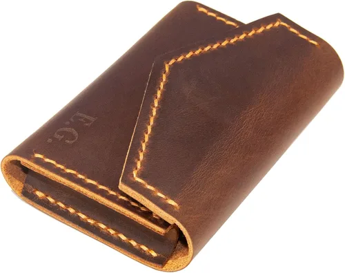 Vista 2 de Premium Leather Wallet, Men Women Cardholder With Initials Engraving, Mini Personalized Wallet, Coins, Slim Minimal Small Leather Wallet, Gift