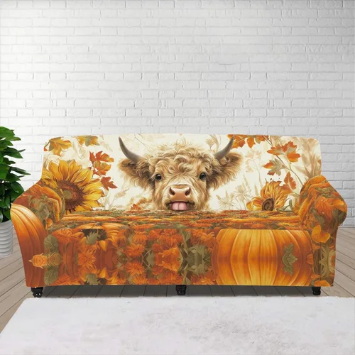 Vista 26 de Horeset Funda elástica para silla con diseño de flores hippie otoñales, funda para sofá, lavable, protección de muebles con espuma antideslizante