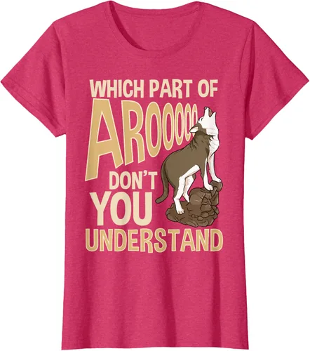 Vista 10 de What Part Of Aroooo Don't You Understand Husky - Camiseta para perro, Negro, S