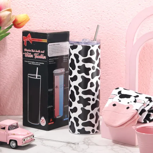 Vista 6 de Potchen Juego de regalo de vaca de 2 piezas, vaso de 20 onzas, tapa
