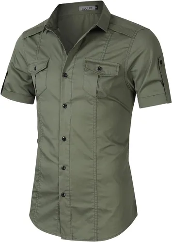 Vista 2 de Camisa táctica de trabajo para hombre, casual, de manga larga, estilo militar