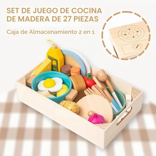 Vista 4 de Juego de cocina para niños pequeños, accesorios de cocina, ollas y sartenes Azul