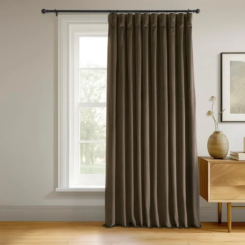 Vista 12 de HPD Half Price Drapes Cortinas Opacas Térmicas de Terciopelo Signature para Sala de Estar de 63 Pulgadas de Largo (1 Panel) con Bolsillo para Barra