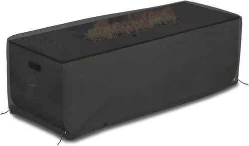Vista 5 de Covers & All Cubierta rectangular para hoguera, hecha de tela de poliéster de 18 onzas con propiedades impermeables y resistentes a los rayos UV