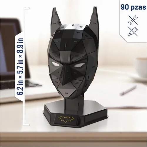Vista 2 de 4D Build, Kit de modelo 3D de DC Batman con soporte, artículos coleccionables de Batman y decoración de escritorio, rompecabezas para adultos