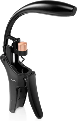 Vista 7 de Ivation Abridor de Botellas de Vino Sacacorchos Manual de Mano con Bomba de Palanca Ergonómica, Diseño Vertical de Pie, Agarre Suave del Cuello
