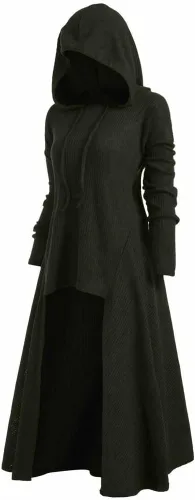 Vista 4 de RMXEi - Blusa de moda con capucha para mujer, talla grande, estilo vintage, con capa alta y baja