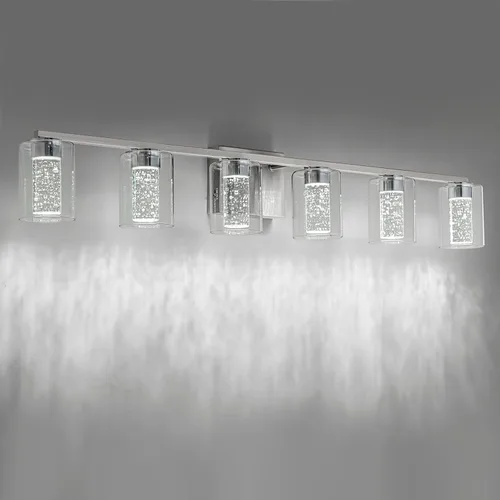 Vista 15 de SineRise - Lámpara de tocador de 2 luces, negra y dorada, con 3 modos de color (3000K/4000K/6000K), lámpara de baño LED con protección ocular