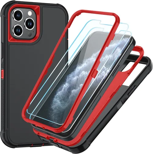 Vista 29 de SunStory Funda compatible con iPhone 11 con protector de pantalla HD, 3 capas de alta resistencia de cuerpo completo, funda protectora híbrida 3