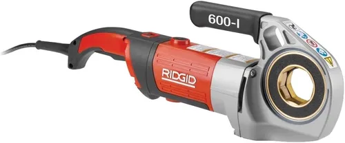 Vista 2 de RIDGID 44913 600-I Máquina de roscado de tubos de accionamiento eléctrico portátil con estuche de transporte y soporte de doble mordaza en V