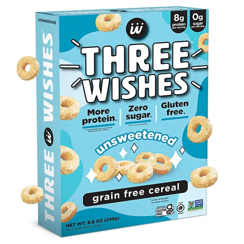 Vista 9 de Cereales para el desayuno a base de plantas y veganos de Three Wishes, con sabor a canela, 1 paquete, merienda rica en proteínas y baja en azúcar