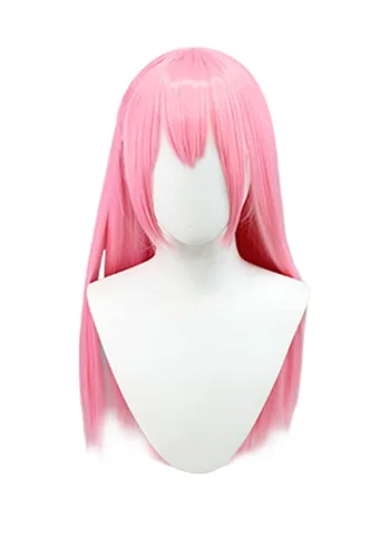 Vista 5 de C-ZOFEK Gotou Hitori Peluca larga recta rosa Cosplay (rosa)