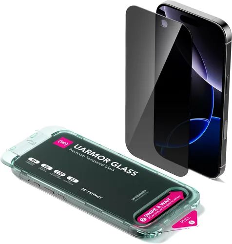 Vista 24 de UARMOR Protector de Pantalla de Privacidad de Vidrio para [ iPhone 15 Plus ] Vidrio Templado Premium 9H Anti-espía, Kits de Instalación Fácil
