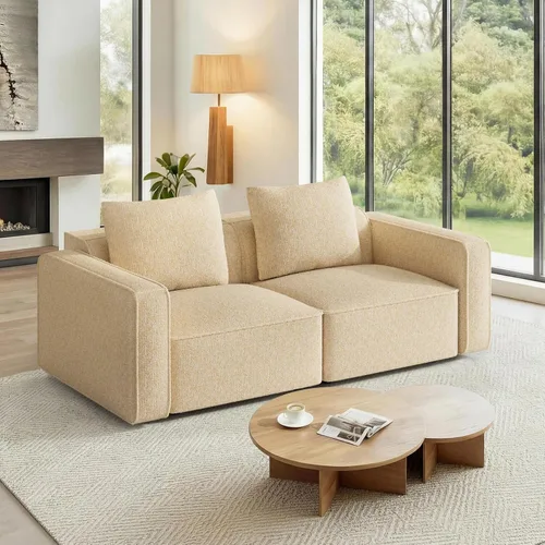 Vista 18 de Welzona Sofá modular de 132 pulgadas, sofá modular bloqueado, sofás con marco de madera para sala de estar, sofá en forma de U de 22 pulgadas