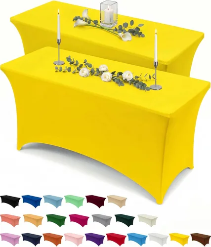Vista 16 de Utopia Kitchen Mantel rectangular de spándex de 4 pies [1 unidad, negro] 200 GSM elástico, ajustado, lavable y resistente a las arrugas, cubierta