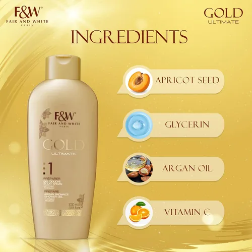 Vista 4 de FAIR & WHITE Gel de baño Gold Radiance (33.8 onzas líquidas)