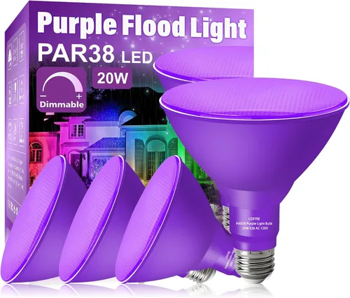 Vista 24 de PAR38 Bombillas LED de inundación para exteriores, paquete de 2 unidades, regulables 20 W (equivalente a 200 W) bombillas de inundación de base E26