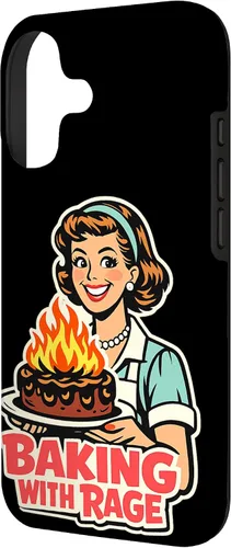 Vista 2 de Baking with Rage Retro 1950s Housewife Pop Art Humor Case for iPhone 17