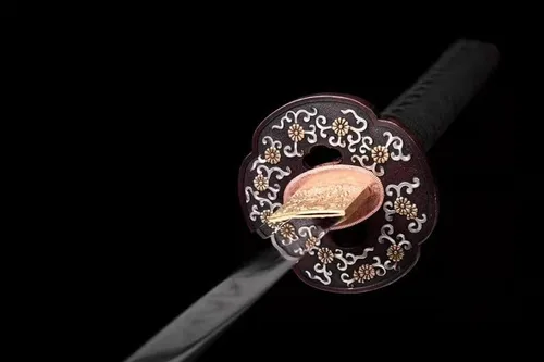 Vista 9 de Espada samurái japonesa Katana hecha a mano con arcilla T10 de acero templado y espada de latón Haemanthus Tsuba y madera Saya para pasatiempo