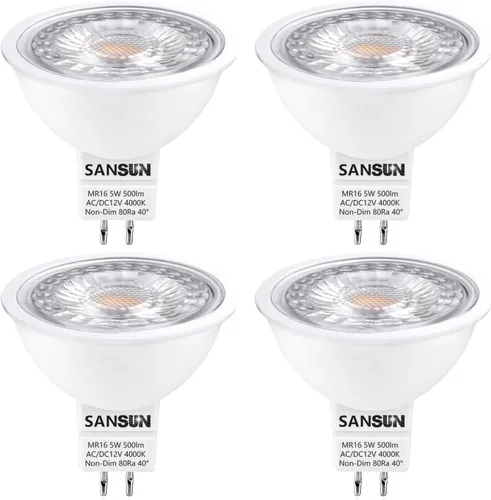 Vista 10 de Bombillas LED para Paisajismo MR16 de 5W, Bajo Voltaje 12V Reemplazo de Halógeno de 50W para Reflector de Paisajismo Exterior y Luz de Riel 2700K