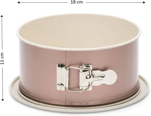 Vista 2 de Patisse Ceramic Series Deep Round Springform Pan con doble revestimiento de cerámica antiadherente, 7-1/8" y 3-1/4", blanco/cobre