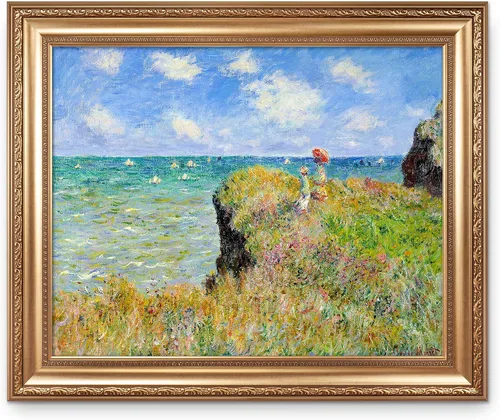 Vista 42 de A&T ARTWORK Antibes Seen from The Salis Gardens de Claude Monet Las Obras de Arte Clásico Mundial Reproducciones, Impresiones de Arte en Lienzo