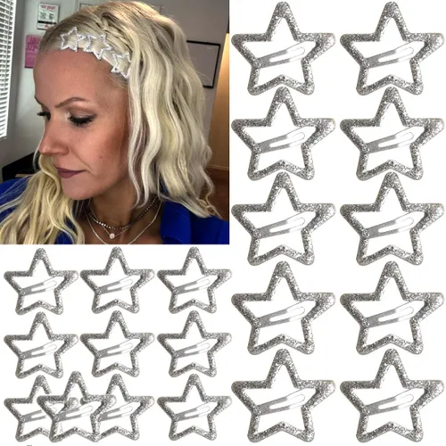 Vista 9 de 30 piezas de pinzas para el cabello con forma de estrella, 20 piezas de pinzas de 1.22" y 10 piezas de pinzas de 1.65", accesorios para el cabello