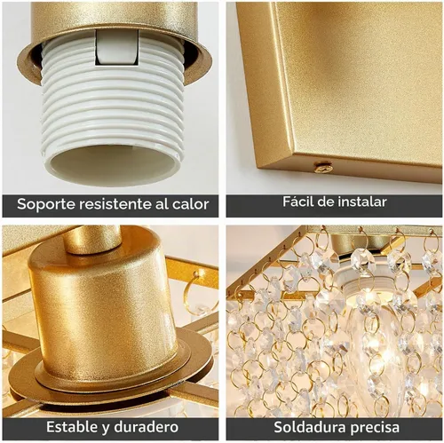 Vista 5 de WUZUPS Lámpara de Baño de 3 Luces sobre Espejo, Apliques de Pared de Tocador Modernos, Luz de Gota de Cristal Transparente para Dormitorio, Sala