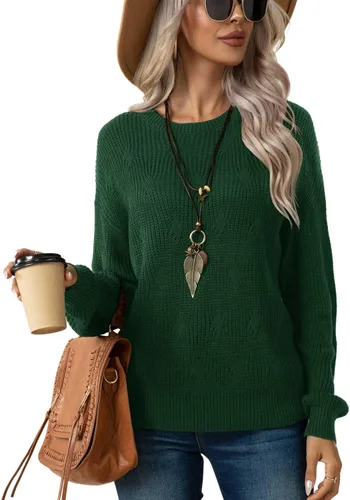 Vista 4 de Jouica Suéter ligero de punto para mujer, suéteres casuales de otoño para mujer