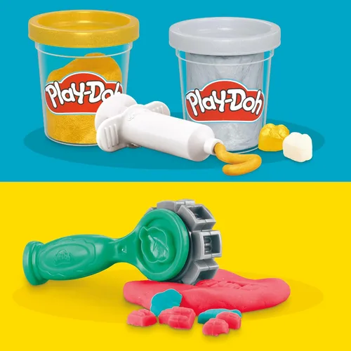 Vista 4 de Play-Doh Drill 'n Fill - Juguete dental para niños de 3 años en adelante con cavidad y compuesto de modelado de color metálico, 10 herramientas, 6
