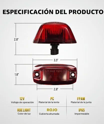 Vista 7 de Partsam 5 piezas de repuesto para Ram Promaster 1500 2500 3500 luces de techo traseras montadas en el techo de la cabina de luces de luz superior