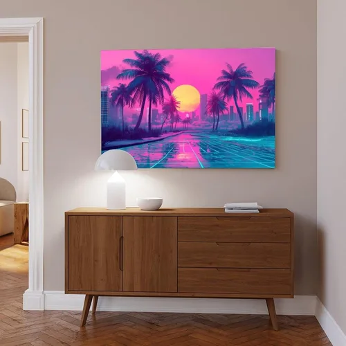 Vista 6 de Póster retro Vaporwave – Arte de pared de subcultura Synthwave – Impresión estética de neón – Decoración moderna única para el hogar y la oficina