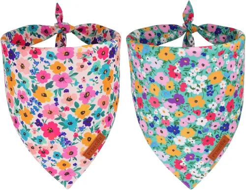 Vista 16 de PTDECOR Bandana de Halloween para perro, bufanda festiva reversible para mascotas, varios tamaños, bandanas triangulares de Halloween para cachorros