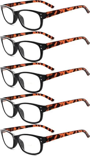 Vista 12 de Eyekepper Gafas de lectura clásicas para hombre, paquete de 5 con bisagras de resorte