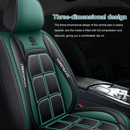 Vista 5 de Funda de cuero para asiento de automóvil compatible con BMW serie 1-7, universal, antideslizante, transpirable, suave, juego completo, color negro