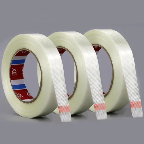 Vista 8 de KAIY Cinta para flejar, 2 rollos de cinta de embalaje de 1/2 pulgada x 60 yardas, cinta de fibra de vidrio reforzada resistente, transparente