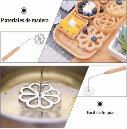 Vista 9 de Tofficu Rosette Iron, molde Buñuelos con mango para freír