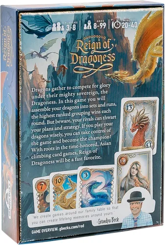 Vista 2 de Juego de cartas Reign of Dragoness de Grandpa Beck's Games Un juego estratégico de eliminación de mano de los creadores de Cover Your Assets