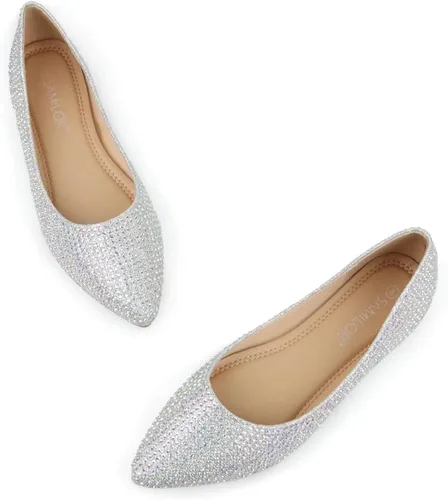 Vista 5 de Samilor Zapatos bajos y elegantes con lazo y puntera redonda para mujer, cómodos y sin cordones