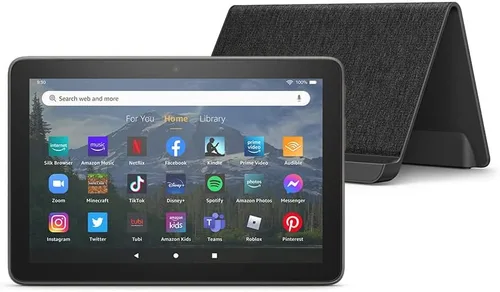 Vista 2 de Tableta Amazon Fire HD 8 Plus, pantalla HD de 8”, 32 GB, 3 GB de RAM, procesador 30 % más rápido, + Diseñado para la base de carga inalámbrica